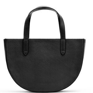 Cuyana Semi-Circle Crossbody Bag in Black Pebble Leather